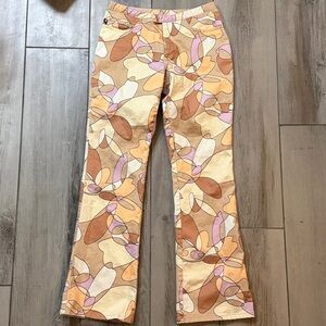 Express Multicolor Abstract Straight Leg Pants